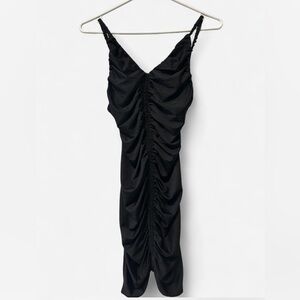 H&M Black Dress with Ruched Design